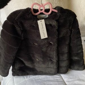 Janie and jack faux fur coat . 4 years old